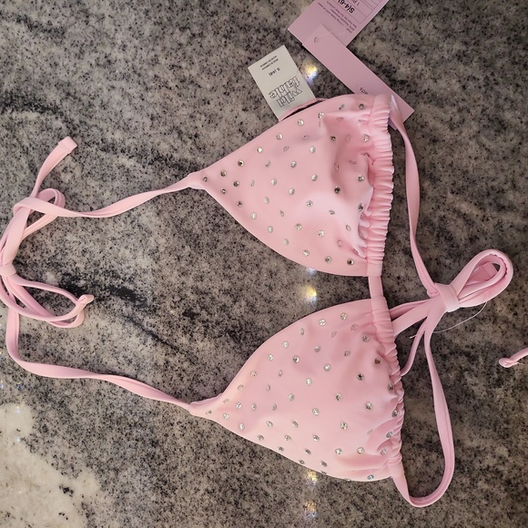 Wild Fable Pink String Bikini with Rhinestones - Picture 2 of 8